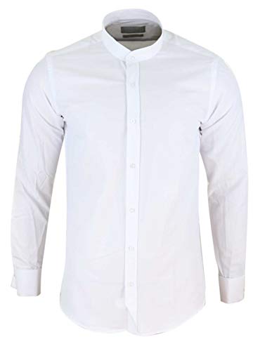 Chemise col indien homme coupe slim boutonnée classique