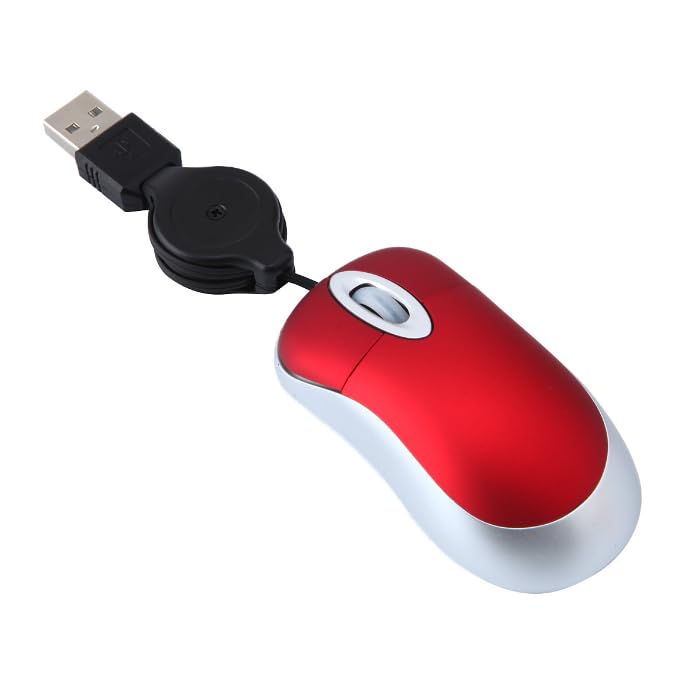 Mini mouse con cable USB retráctil ideal para estudiar y viajar con laptop