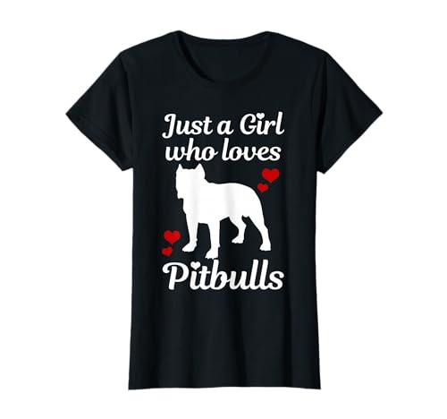 Just A Girl Who Loves Pitbulls Pitbull Mamma Cane Mamma Regalo Maglietta