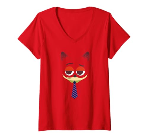 T-shirt Disney Zootopia Nick Wilde femme avec motif imprimé et col en V tendance