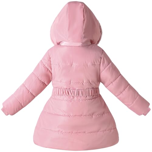 Girls Fleece Lined Jacket Coat with Hooded Size 4T-10T Cute Winter Warm Outerwear2