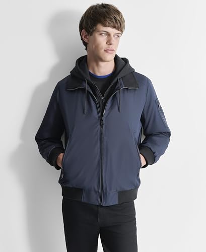 Image of DKNY Men's Water Resistant Hooded Durable Casual Jacket