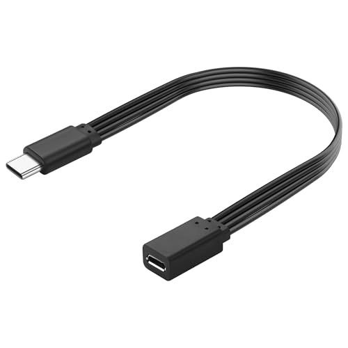 JSADZKJ USB C à Micro USB Câble,Extra Flexible USB C mâle à Micro USB Câble Femelle,C Court à...