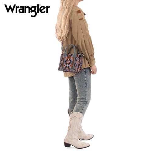 Image of Montana West x Wrangler Mini Tote Bag for Women Western Crossbody Purse Aztec Top Handle Handbags