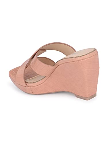 Image of Delize Light - vegan leather cross strap wedge heel sandals 2500