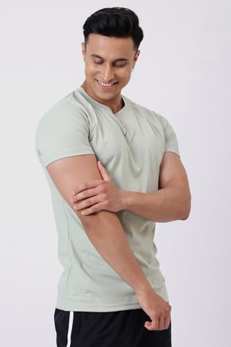Image of FUAARK Grain Men's Slim Fit Heavyweight Stretchable Raglan Sleeves Gym & Workout Tshirt