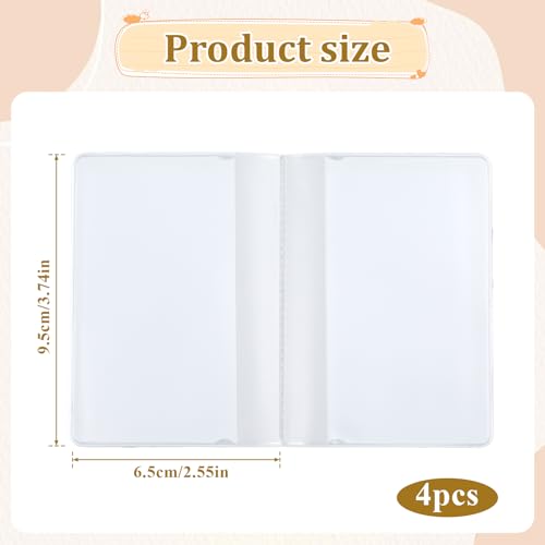 4 Packs 6 Page Wallet Insert Clear Picture Holder Plastic Credit Card Sleeves Wallet Photo Insert for Bifold or Trifolds2