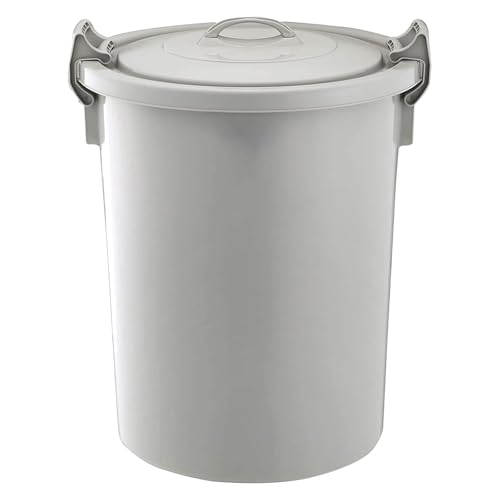 ザッカLab. セット販売 ベルクペール フタ付きセット 137L 丸型 ライトグレー | 業務用 ごみ箱 大容量 屋外 ポリバケツ 日本製 大型 プラスチック ダストパン ストッカー