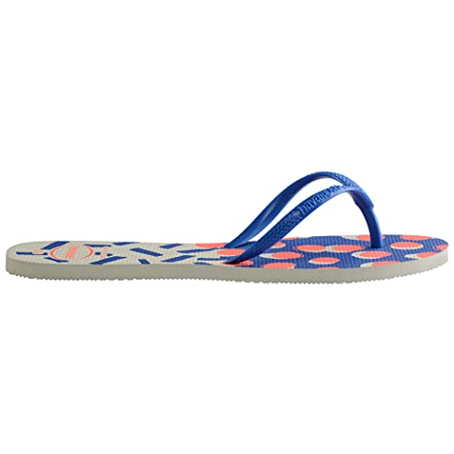 Chinelo Flat Mix, Havaianas, Feminino, Branco/Azul Estrela, 39/40