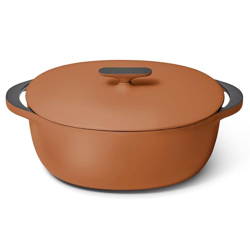 Caraway Enameled Cast Iron Dutch Oven - 8qt Dutch Oven With Lid - 3 Layer Enamel Coating - No Seasoning Required - Compatible With All Stovetops - Oven Safe - No Forever Chemicals - Rust