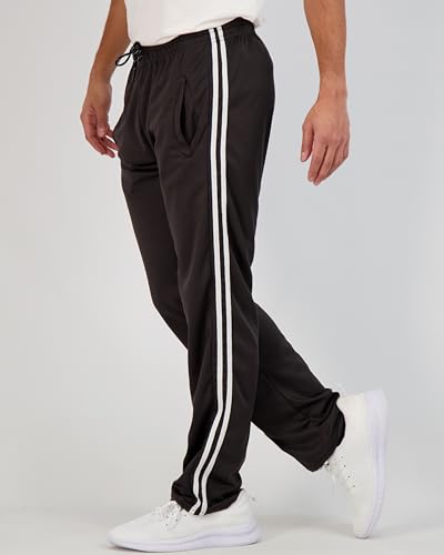 Real Essentials Men'S Mesh Athletic Active Gym Workout Open Bottom Sweatpants Pockets Sports Training Soccer Track Running Casual Lounge Comfy Jogging Quick Dry Drawstring Pants- Set 5 thumb #1