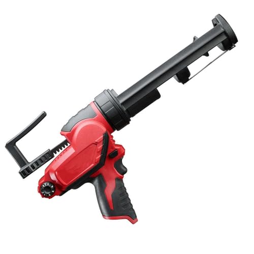 JINYUMT Caulk Gun, For Milwaukee 2441-20 M12 12V 10-Ounce Caulk And Adhesive Gun(Size:17.5 x 9 x 4.5 in) - Bare Tool, Red,black