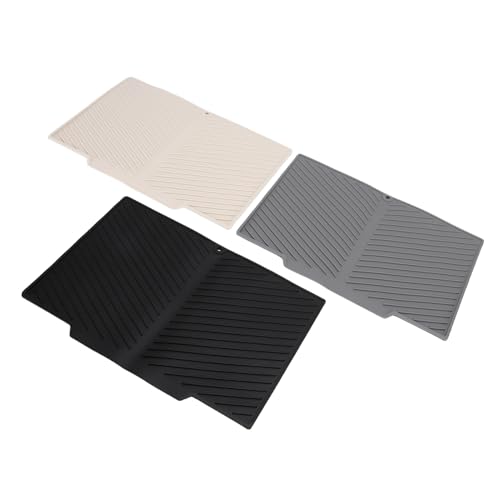 Alfombrilla de silicona para secar platos con base elevada y drenaje 3