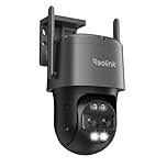 Reolink 4K Security Camera Outdoor WiFi 6, Dual Lens 6X Hybrid Zoom, Plug-in 360 PTZ Camera Auto Tracking, Smart AI Detection, 8MP Color Night Vision, TrackMix WiFi Grey