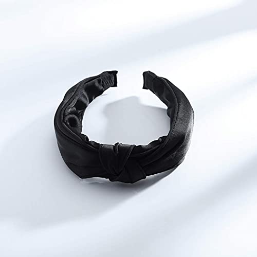 Tgirls Simple Twristed Headband Knot Turban Head Wrap Elastic Hair Band Accessories For Women and Girls (Black)