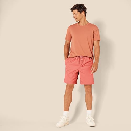 Image of Amazon Essentials Men's 8 inch Inseam Relaxed-Fit Cotton Drawstring Pull-On Walk Shorts, Summer-Weight