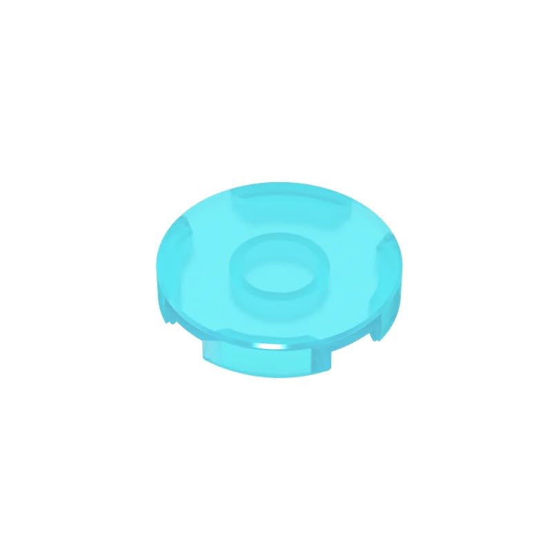 Gobricks 14769 Circular Plate Tile Round 2x2 with Bottom Stud Holder 50 Pieces GDS-611 Compatible with Lego Building Blocks Color:Trans Light Blue — image 1