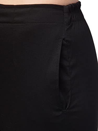 Image of Qute Women's Regular Fit Cotton Blend Casual Trousers (Pack of 1)
