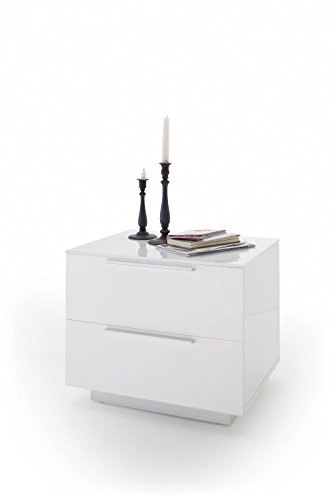 Robas Lund Table de Chevet, Verre, Blanc, BxHxT 50x40x40 cm Cover