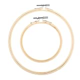 simarro 2 Pieces Embroidery Hoops, 4' and 6' Round Embroidery Hoops Bamboo Round Cross Stitch Hoops, Adjustable Frame Hoop for Embroidery, Cross Stitch, Art Craft Sewing, and DIY Decoration