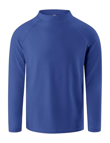 Rash Guard for Boys Long Sleeve Swim Shirts UPF+ 50 Rashguard Quick Dry Beach Surfing Fishing Swim Wear Swimming Top 7-8Y Dark Blue
