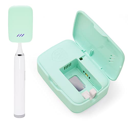 gfu toothbrush sanitizer case rechargeable portable toothbrush cleaner fits for all toothbrushes head used for home travel camping business trip green