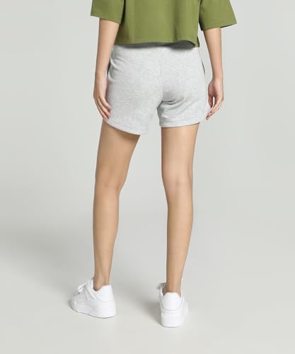 Image of Puma Women's ESS High Waist Shorts | Comfortable Cotton-Blend High Waist Knitted Shorts for Women | Ribbed Waistband | Ideal for Gym, Travel & Everyday Wear