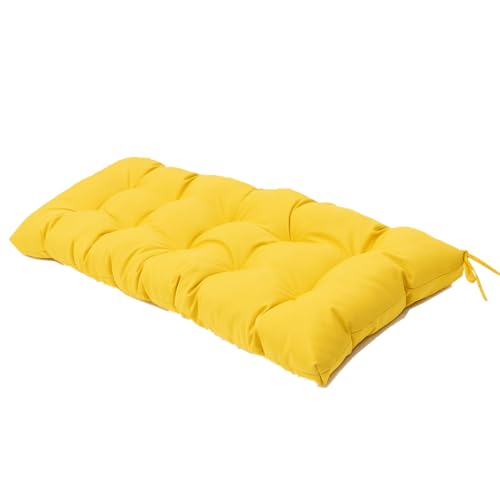 Image of QILLOWAY Outdoor Bench Cushion - 51x18x4 Inch Waterproof Patio Bench Cushion, Durable Bench Cushions for Outdoor Furniture, Replacement Outdoor Bench Cushions for Garden, Deck,Yellow