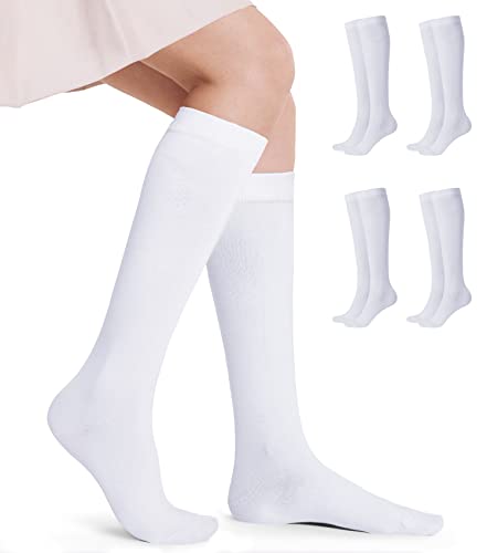 FITRELL Women's Knee High Socks Outdoor Sport Athletic Socks Casual Stripe Tube Socks 1-4 Pack3