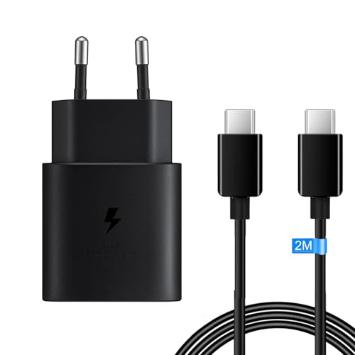 Caricatore USB-C 25W con cavo di ricarica rapida, compatibile con Samsung Galaxy A57 A56 A55 A54 A53 A37 A36 A35 A34 A17 A16 A15 A05s A04s, S26 S25 S24 S23 S22 S21 S20 S10, spina per ricarica rapida