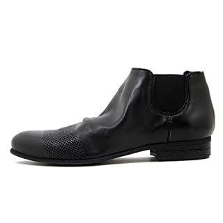 Osvaldo Dangereux, Bottines d’été en Cuir Noir, Beatles avec élastique, Talon Bas 2 cm, 236 - Les Beatles, Paul McCartney, John Lennon, RIngo Starr, George Harrison Osvaldo Dangereux, Bottines d'été en Cuir Noir, Beatles avec élastique, Talon Bas 2 cm, 236 – Image 3