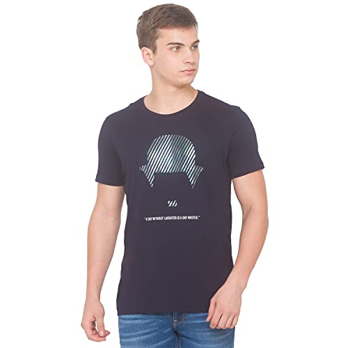 Image of Spykar Men's Printed Slim Fit T-Shirt