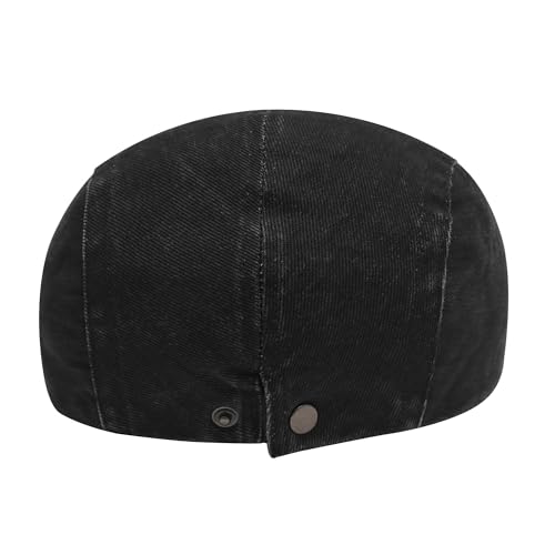 Image of ZLYC Men Cotton Flat Cap Summer Scally Ivy Gatsby Newsboy Beret Driver Cabbie Hunting Hat