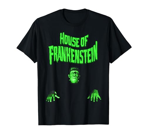 Image of Universal Monsters House of Frankenstein Logo T-Shirt, Men, Black, 5X-Large