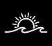 WSQ Sun & Wave Vinyl Decal Sticker Premium Quality Vinyl White for Car Bumper Truck Van SUV Window Wall Boat Cup Tumblers Laptop or Any Smooth Surface Size 7 Inch