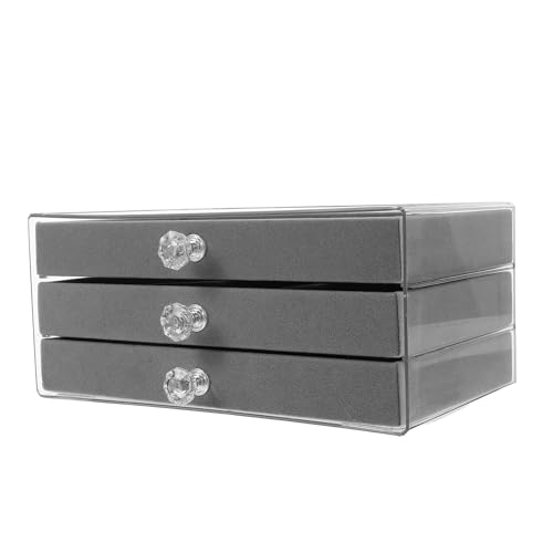 Hemobllo Cassettiera Portagioie Con Vassoi Rimovibili Per Organizzazione Gioielli Antipolvere e Dal Design Contemporaneo Per Cassettiera Mobiletto o Tavolo Da Toeletta