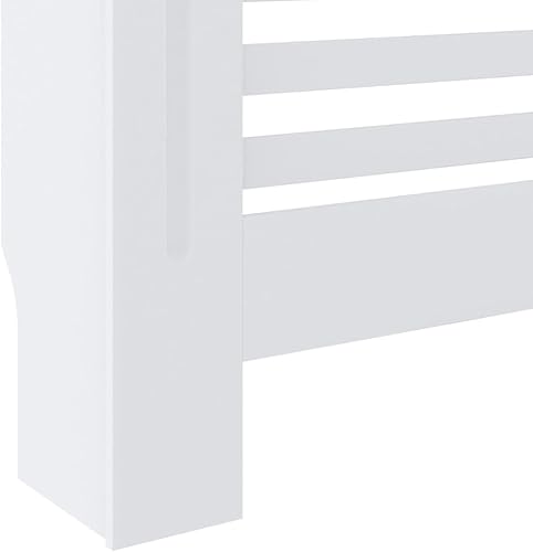 Vista 97 de Estante rectangular moderno blanco del gabinete de la cubierta del radiador, 44.1"x7.5"x32.1", sala de estar, independiente