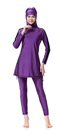 Burkini lady violet et costume de surf à manches longues pour femme musulmane