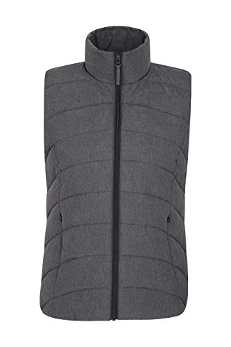 Mountain Warehouse Chaleco Acolchado Opal para Mujer - Ligero, cálido, Bolsillos con Cremallera e Impermeable - Ideal para llovizna, Invierno Gris Oscuro 52