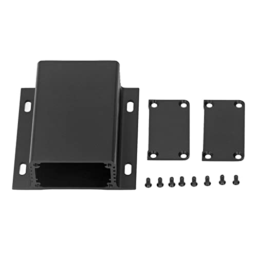 Baxnore Scatola elettrica in alluminio nero con design integrato, recinto di giunzione sigillata per installazioni di circuiti industriali, 25x71x80 mm