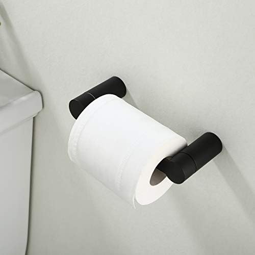 KES Black Toilet Roll Holder, Pivot Toilet Tissue Holder for Bathroom, Easy to Change Rolls, SUS304 Stainless Steel Matt Black, BPH221-BK