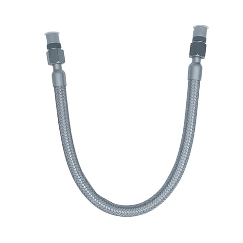 Industrial Grade 3/8" Compressor Jumper Hose, 3/8" NPT male，20" Length，750°F，450 PSI，Both Sides Fittings Rotate Freely，Flexible Whole body Stainless Steel Metal Hose