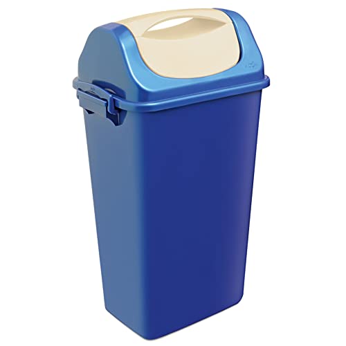MILTON Magnum Swing Plastic Dustbin with Lid, 15 litres, Large, Blue