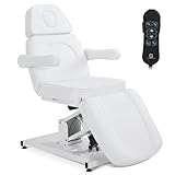 BarberPub Electric Facial Bed, 3-Motor Adjustable Fully Adjustable Esthetician Chair, Tattoo Chair with Thick Cushion, Professional Tattoo Spa Equipment, 2782 (White)