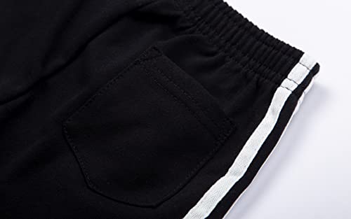 Littlespring Cotton Tracksuits For Little Boys Full Zip Jackets And Jogger Set Black Size 7-8 #TOP6