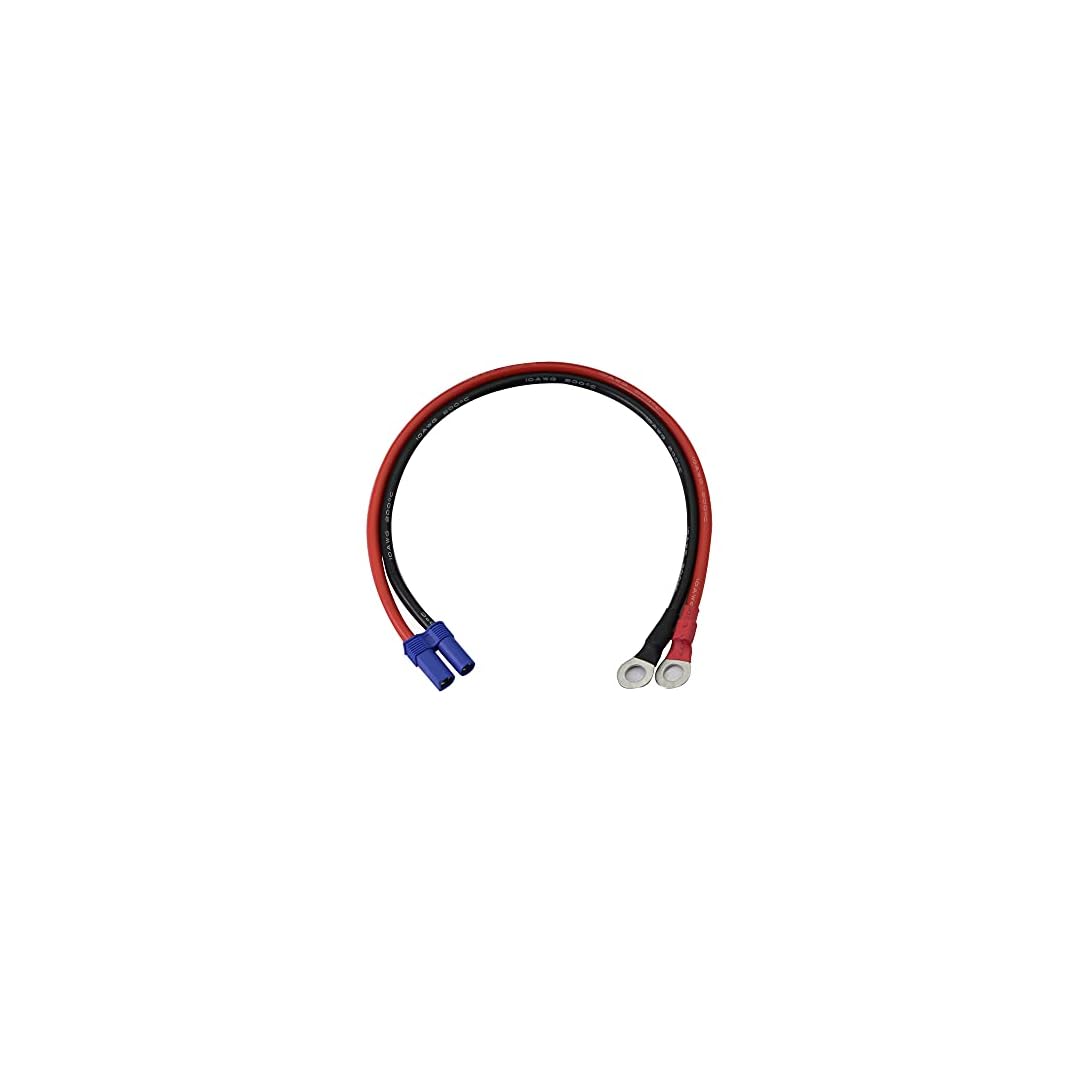 GINTOOYUN EC5 to O Ring Terminal Cable, 10AWG EC5 Female Plug to O Ring Terminal Extension Cable for Car Jump Starter…