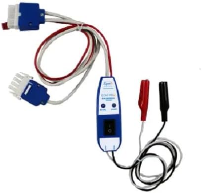 LLPParts ECMPRO Tester with two motor connectors, a central control unit, and two alligator clips.