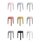 ZQD Tabourets De Salle De Classe Empilables Tabouret Gigogne sans Dossier De 17,7 Pouces Tabouret Rond en Plastique for La Maison, Le Bureau, La Salle De Classe Sièges Flexibles, 9 Pièces