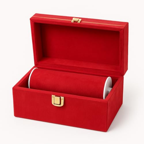 Image of DigiRake Bangle Organizer Box - Travel Friendly Jewellery Case for Women, Red Velvet Bangle Storage for Women & Bridal Gifting