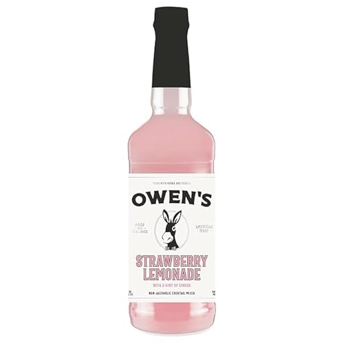 Owen’s Craft Mixers Exclusive Strawberry Lemonade | Handcrafted in USA | Premium Ingredients | Vegan & Gluten-Free Soda Mocktail & Cocktail Mixer (1 Pack)